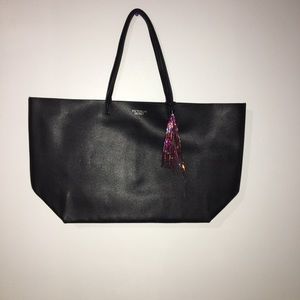black leather Victoria Secret bag